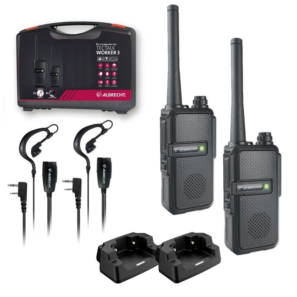 Albrecht 2er Kofferset Tectalk Worker 3, PMR446 Albrecht 2er Kofferset Tectalk Worker 3, PMR446